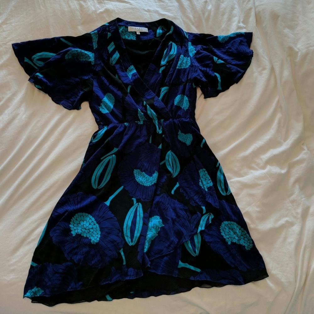 Trina Turk Silk Flutter Dress Size 8